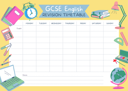 Revision timetable- Free resource